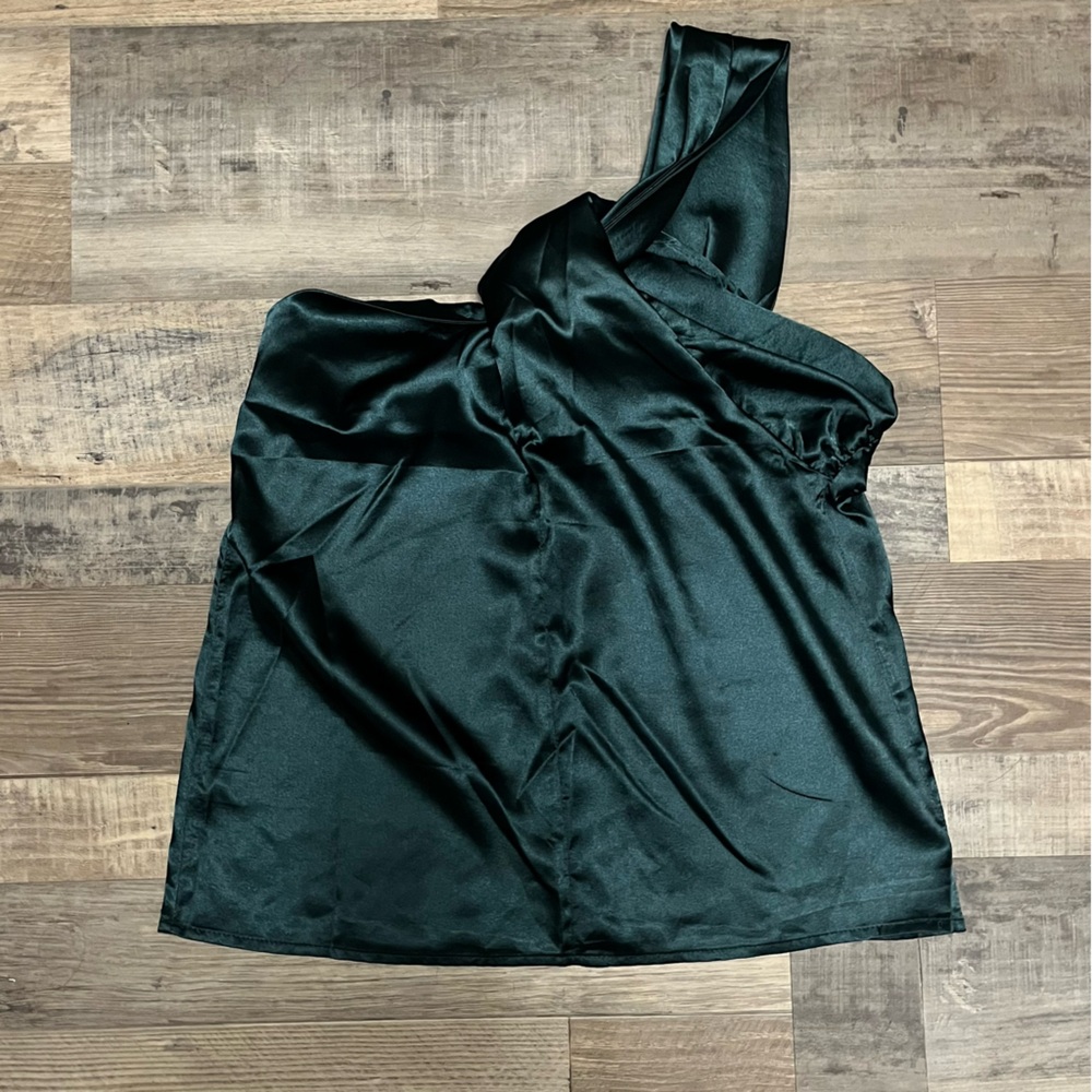 Satin One-Shoulder Top
